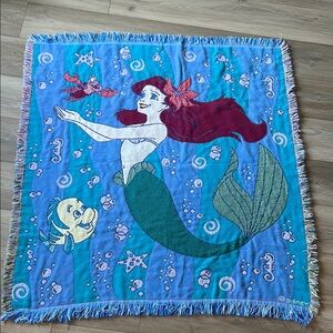 Vintage Beacon Disney The Little Mermaid Woven Blanket Tapestry